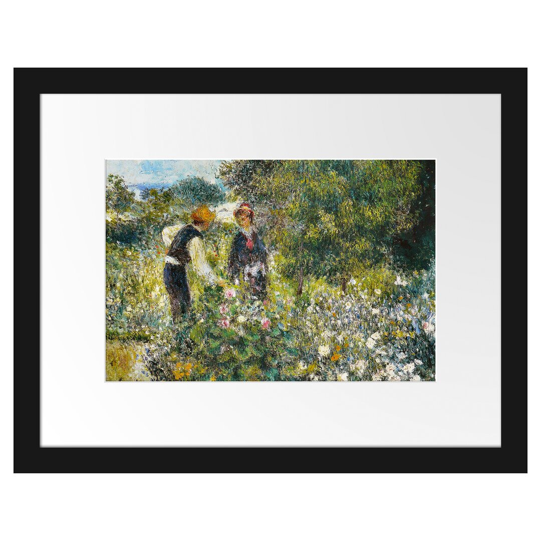 Gerahmtes Poster Gather Flowers von Pierre-Auguste Renoir