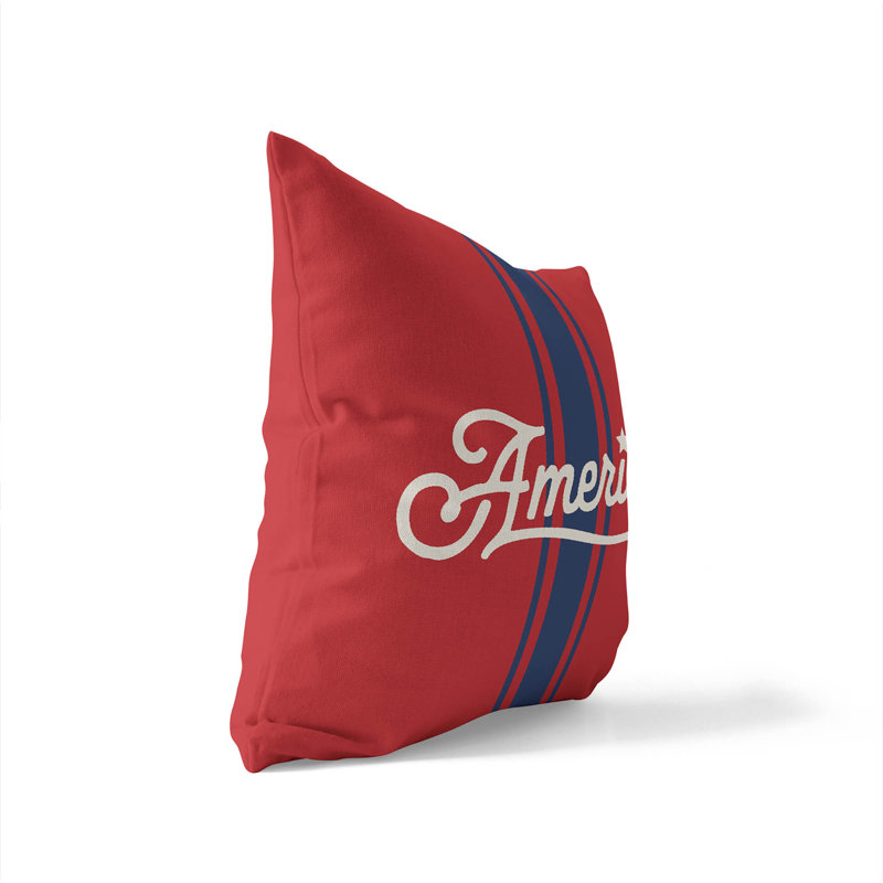 Coussin décoratif America, Rouge, Carré de 26 po