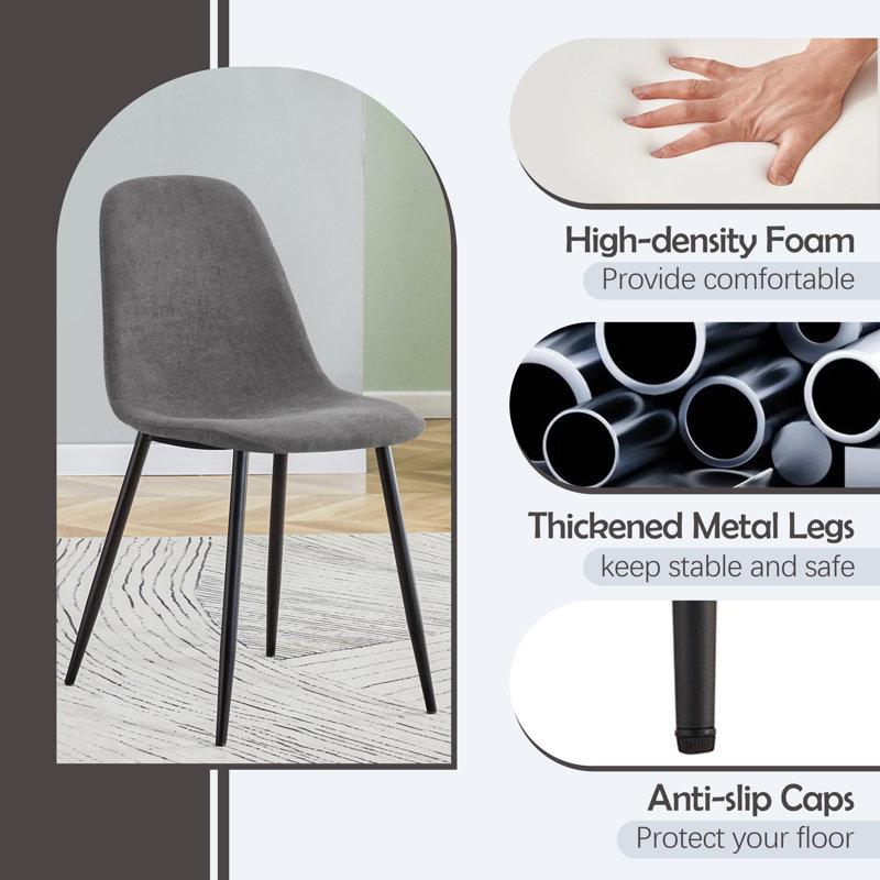 Round 47'' Dining Set, Dark Gray, 7, Brown