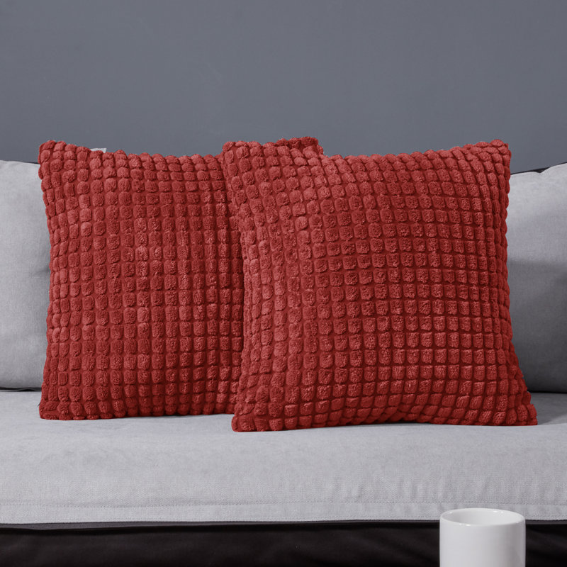 Damico Throw Pillow Cover, 41cm H x 41cm W x 1cm D, Red