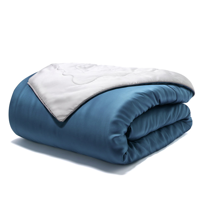 Quilted Throw Blanket, Twin, Blue/Gray