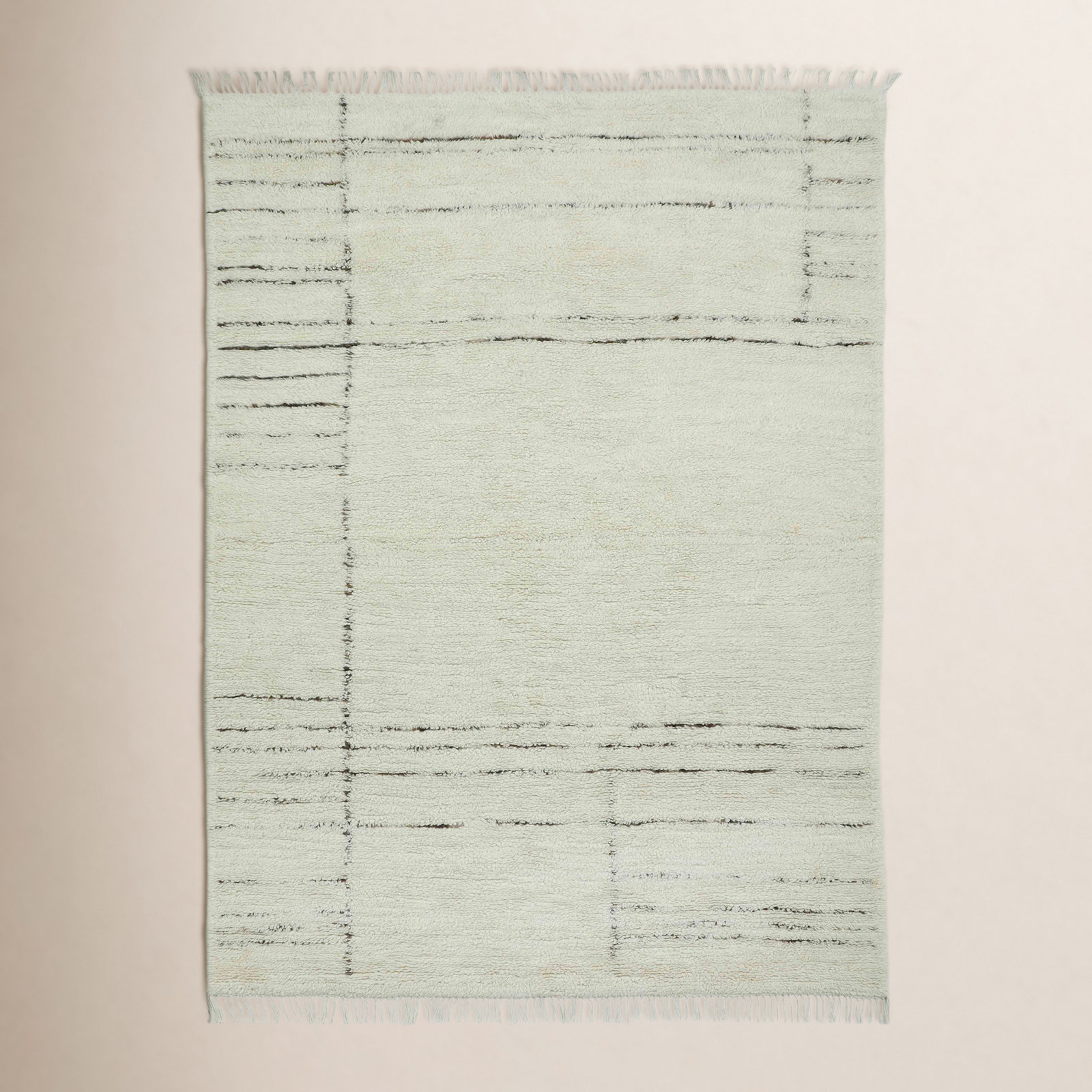 Hand-Woven Striped Wool Rug, Rectangle 3' x 5'