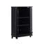 Armoire de salle de bain noire en coin avec tablette réglable-427060312