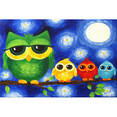 « owls coloré » par nicola joyner, reproduction d’art sur toile