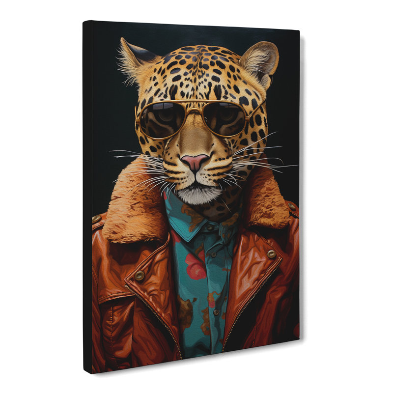 Leopard Neo-Plasticism - Single Picture Frame Print, 50cm H x 35cm W x 3cm D