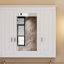 Armoire de salle de bain murale avec miroir, armoire à pharmacie murale avec 4 tablettes, armoire de rangement avec porte à miroir, blanc
