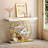 Entryway Console Table With Marble Top – White Marble/Gold