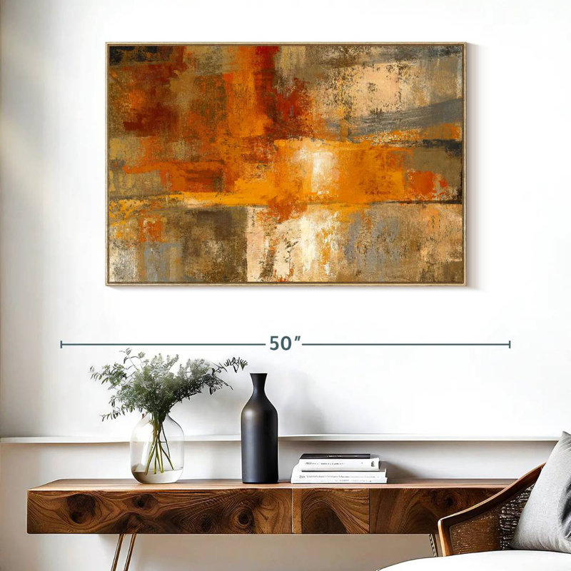 Argent et ambre, Cadre flottant en bois naturel, 40 po x 27 po