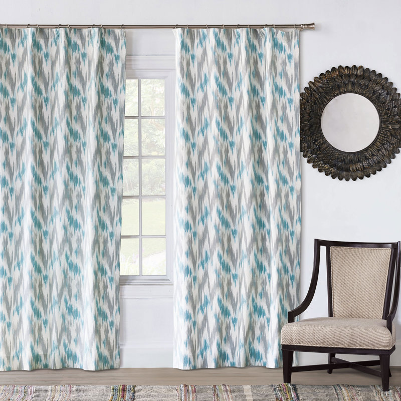 Eloise 100% Cotton Room Darkening Curtain Single Panel, 96" W x 108" L