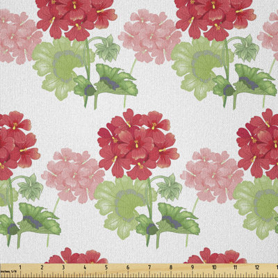 Dasya Colourful Image of Continuous Pastel Toned Flowers Multi-Purpose Fabric