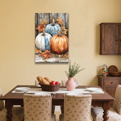 Vintage Halloween Pumpkin Wall Art-2D Halloween Themed Canvas Wall Decor for Kitchen Bedroom Living Room Home Decorations Fall Festival Party Pictures Farmhouse Autumn Harvest Posters Modern Artworks