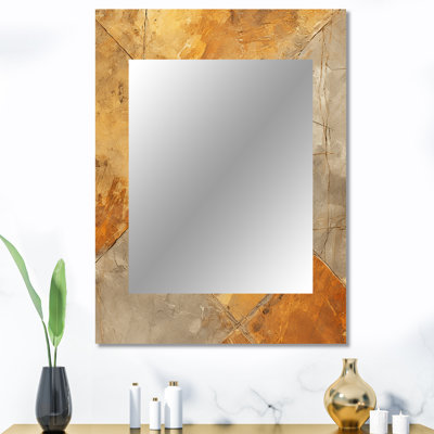 Or mosaïque mosaïque abstraite - miroir mural abstrait, miroir décoratif moderne et contemporain, impression d'art en métal