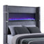 Grand lit tapissier gris Haven