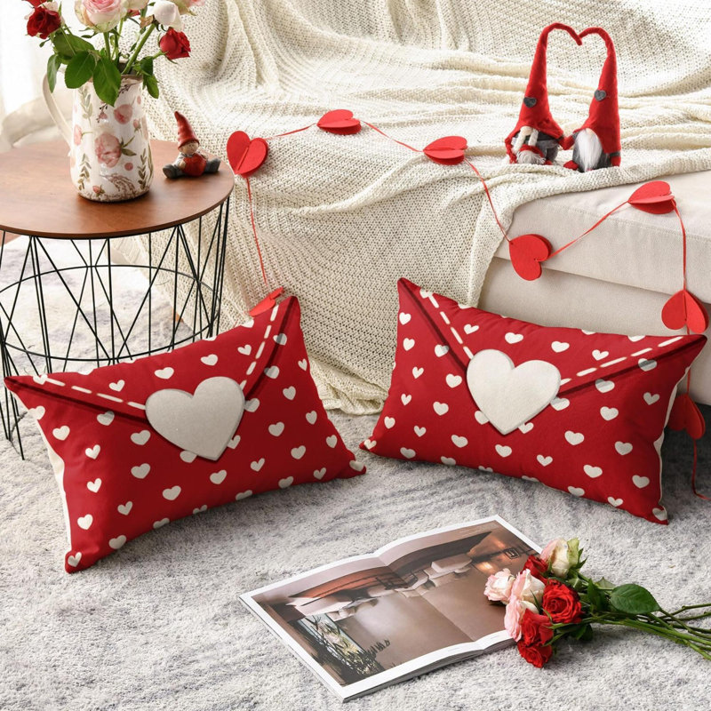 Ensemble de 2 valises décoratives pour la Saint-Valentin, Rouge