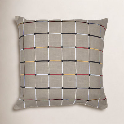 Checkered Cotton Throw Pillow