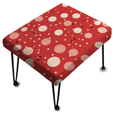 Playful Polka Dots III - Repose-pieds rectangulaire à pois