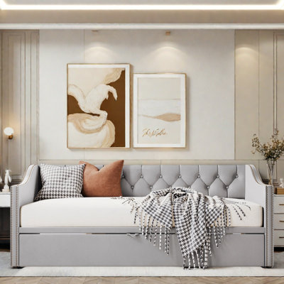 Upholstered Daybed With Pop Up Trundle