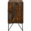 Cabinet gris avec motif en bois et une tablette, 30 pouces de hauteur, 16 de profondeur, pour les espaces de vie flexibles, haut, 40 de large, primaire