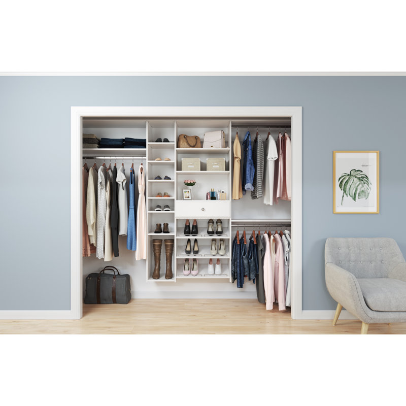 Grid 72'' - 108'' Closet System (Can Be Cut To Fit), White