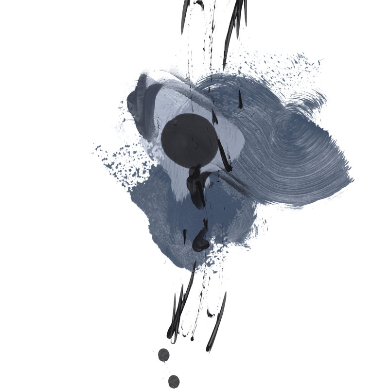Blue & Black Splash II by Irena Orlov - Wrapped Canvas Painting, 76cm H x 76cm W x 3.8cm D