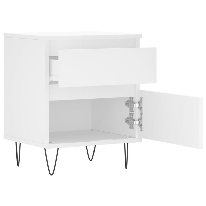 Rowlands 40cm W Metal Bedside Table, White