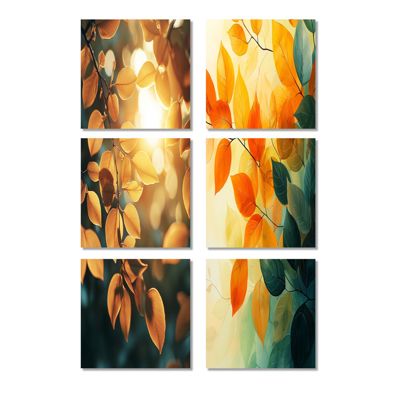 Biskoupky - Ensemble de 6 impressions murales florales, Toile tendue, Ne s’applique pas