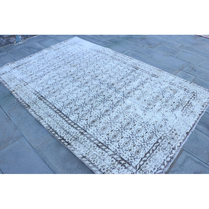Vintage Turkish Hand-Knotted Oriental Rug for Living Room - Antique Beige Salon Rug