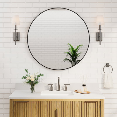 Modern Bathroom Wall Mounted Anodized Aluminum Framed Vanity Mirror