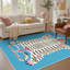 Tapis d'intérieur bleu / rose / beige lavable à la machine avec envers antidérapant Kai-1074225531