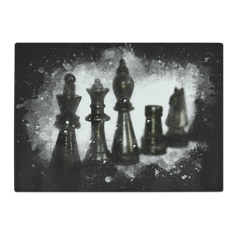 Chess Pieces Vol.1 Paint Splash Chopping Board, 0.4cm H x 20cm W x 28.5cm L