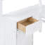 Lit mezzanine simple en bois avec tiroirs, armoire, tablettes et bureau pour une utilisation compacte et multifonctionnelle