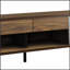 Console à 2 portes en noyer foncé et blanc brillant avec beaucoup de rangement et un design élégant pour les salons modernes