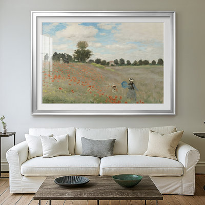 Coquelicots à Argenteuil (Les Coquelicots) - Claude Monet - reproduction encadrée avec passe-partout et verre - 1873