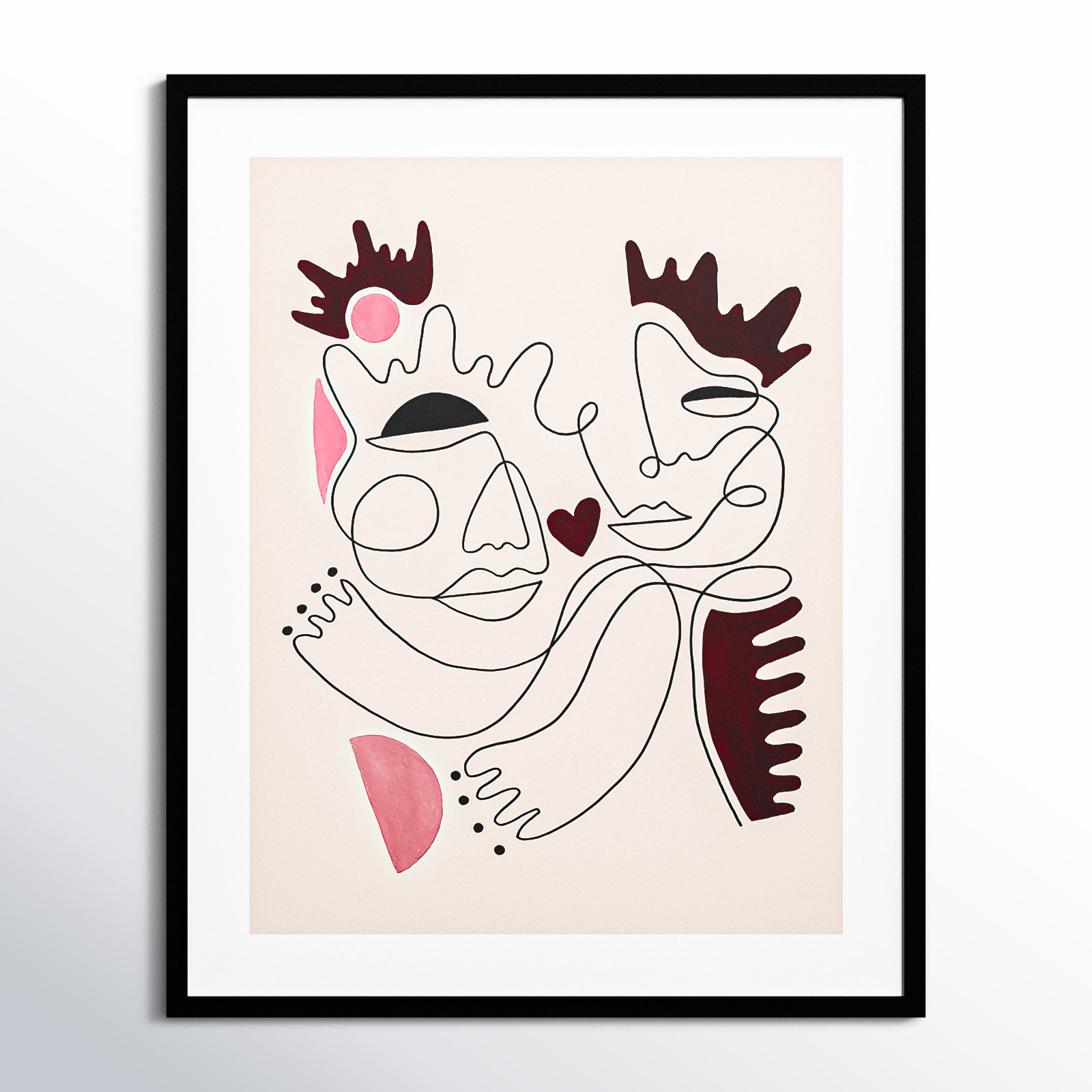Love Yours by Shatha Al Dafai, Noir Black Framed, 41.38" H x 33.38" W x 0.875" D