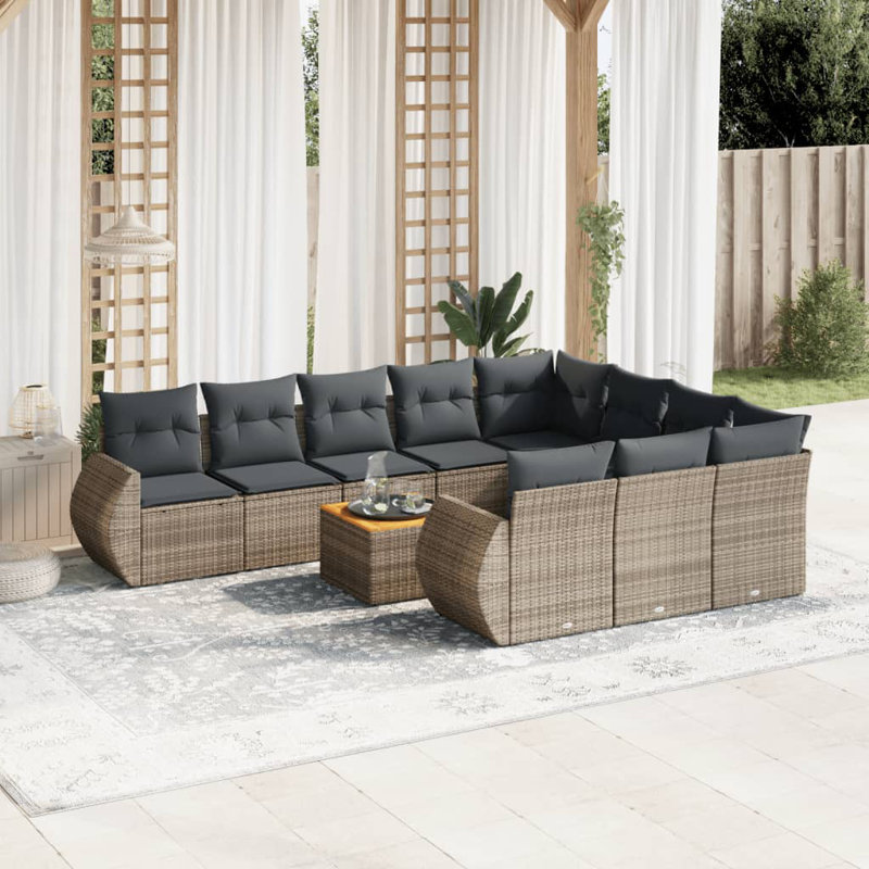 Grand canapé modulaire en rotin PE Vidaxl