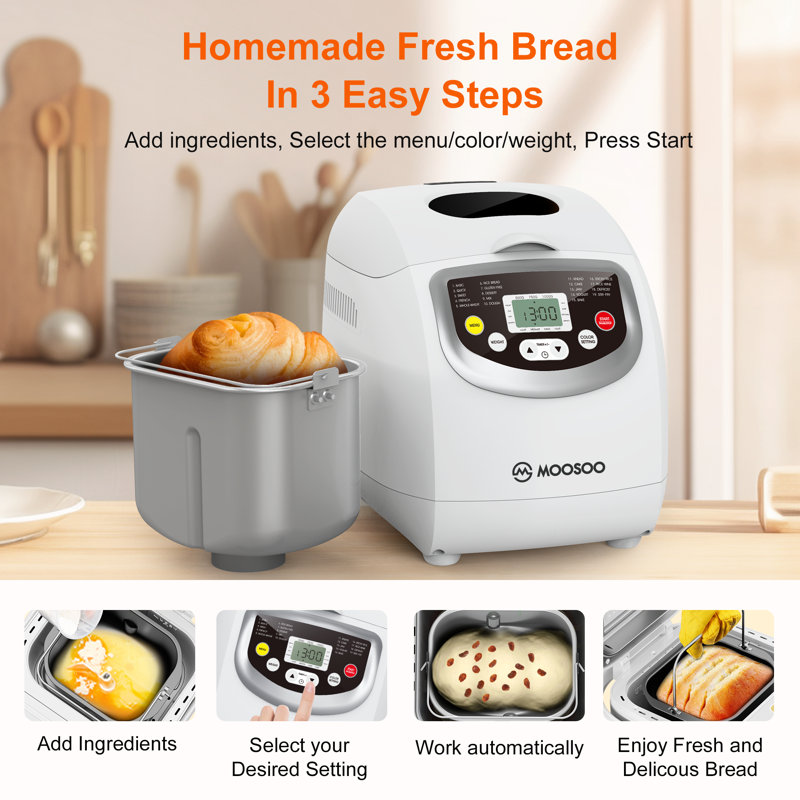 MOOSOO 2 Lbs Bread Maker