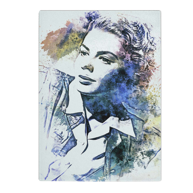 Glass ingrid Bergman in Abstract Chopping Board, 28.5 cm W x 20 cm L