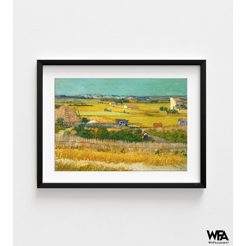 «Harvest at La Crau» par Vincent Van Gogh, reproduction de peinture à l'huile, impression champ de blé, impression de Vincent Van Gogh, art de Van Gogh, art mural