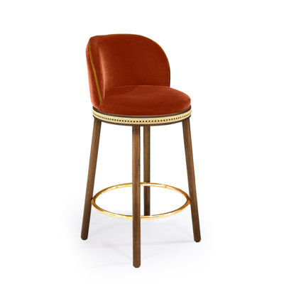 Alma Upholstered Stool with Solid Wood Frame