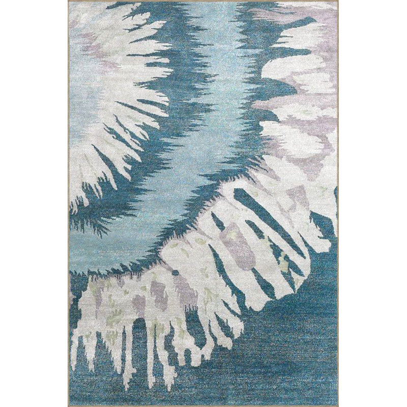 Tapis bleu lavable à motif circulaire, Tapis de couloir 3 pi 3 po x 9 pi 10 po