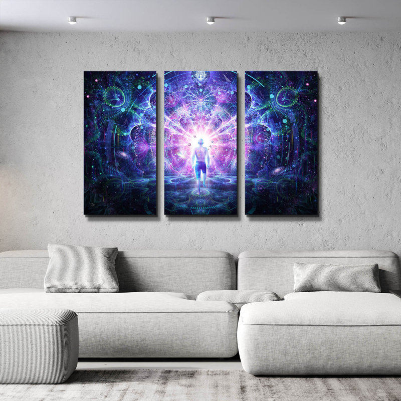 « Soi conscient » de Cameron Gray, triptyque mural, 152 x 102 cm, 60 po x 40 po