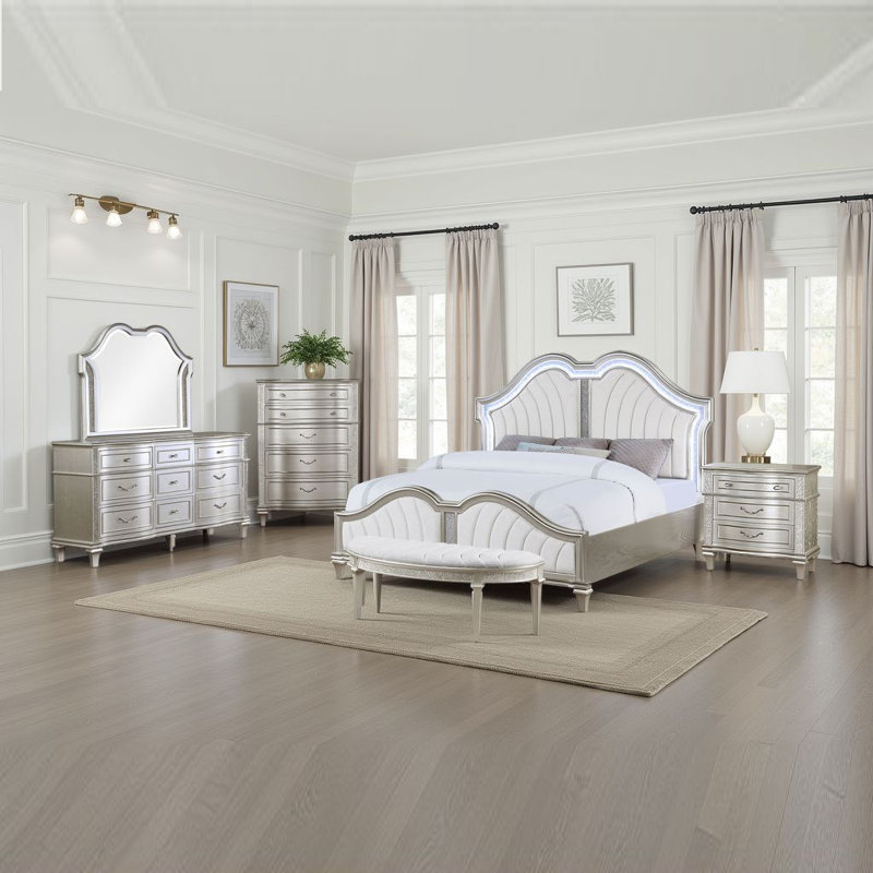 Ensemble de chambre à coucher 5 pièces Nive, Grand lit