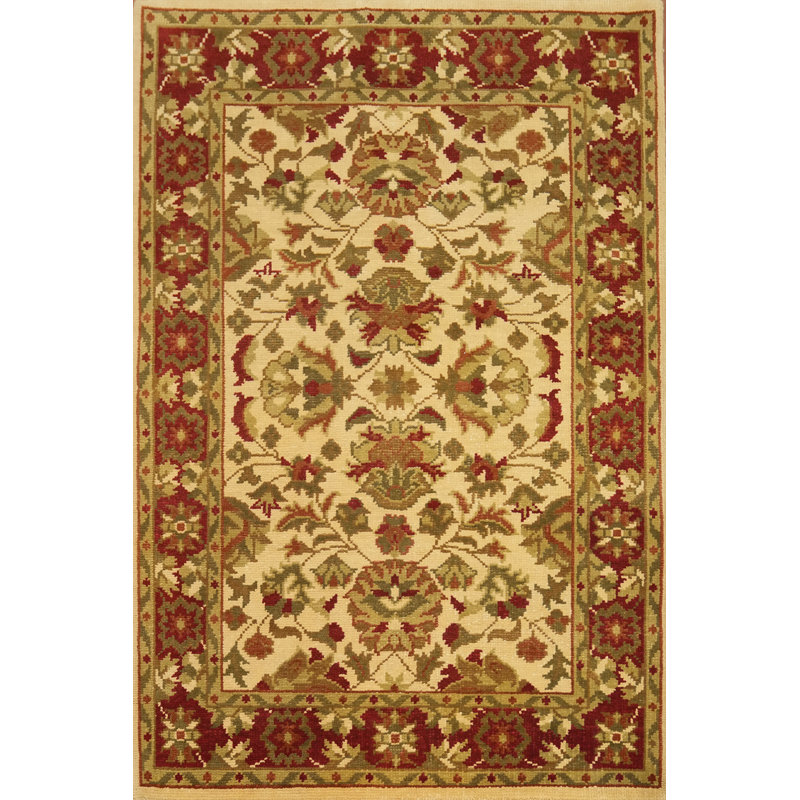 Tapis indien en laine fait à la main 6 x 8 po