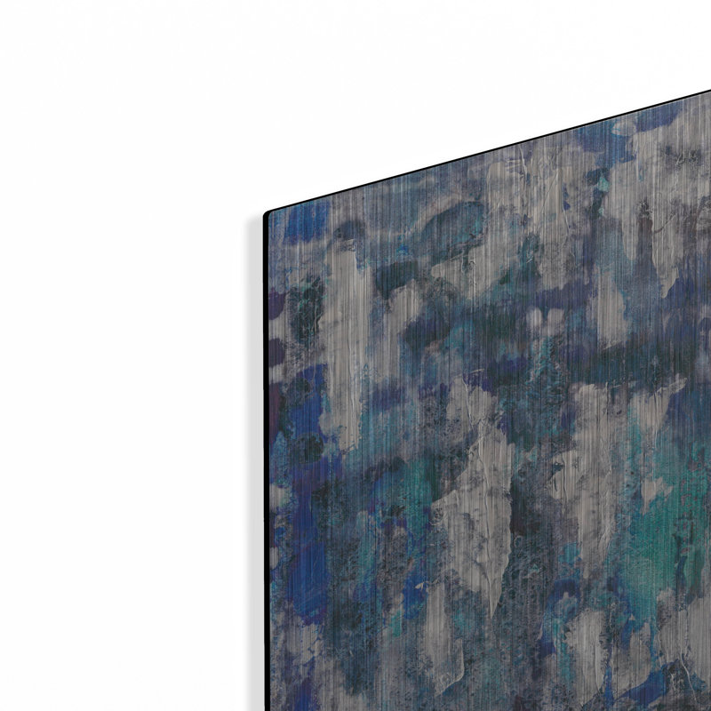 «Lapis Waterfall 1» par Alicia Ludwig, art mural en métal, H 16 po x l 12 po