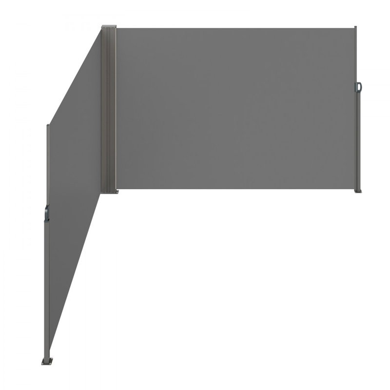 Manual Retraction Side Awning in Beige, White, 19.7' H x 6.56' W