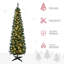 5Ft Tall Pre-Lit Slim Noble Fir Artificial Christmas Tree With Realistic Branches, 110 Warm White LED Lights And 294 Tips