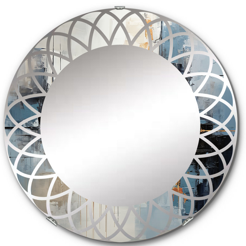 Opanak - Miroir mural moderne rond, 24 po x 24 po