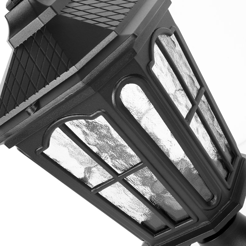 Luminaire encastré à jet d'eau en verre câblé à 1 lumière de 17,7 po Benna, Noir