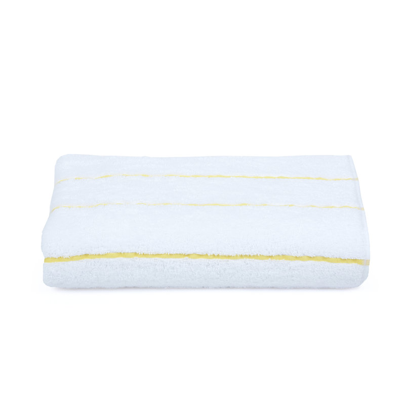 100% Cotton Lightweight, Quick Drying Cabana Beach Towels, Yellow, Beach Towel - 1 Pack