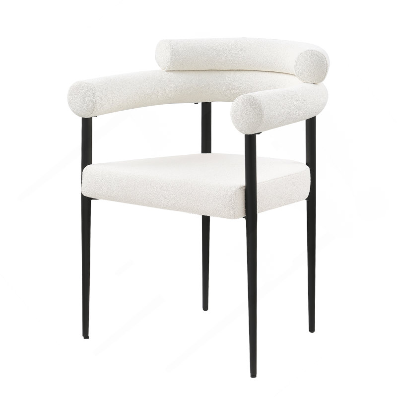 Ensemble de 2 chaises de salle à manger Woker, Blanc, Noir
